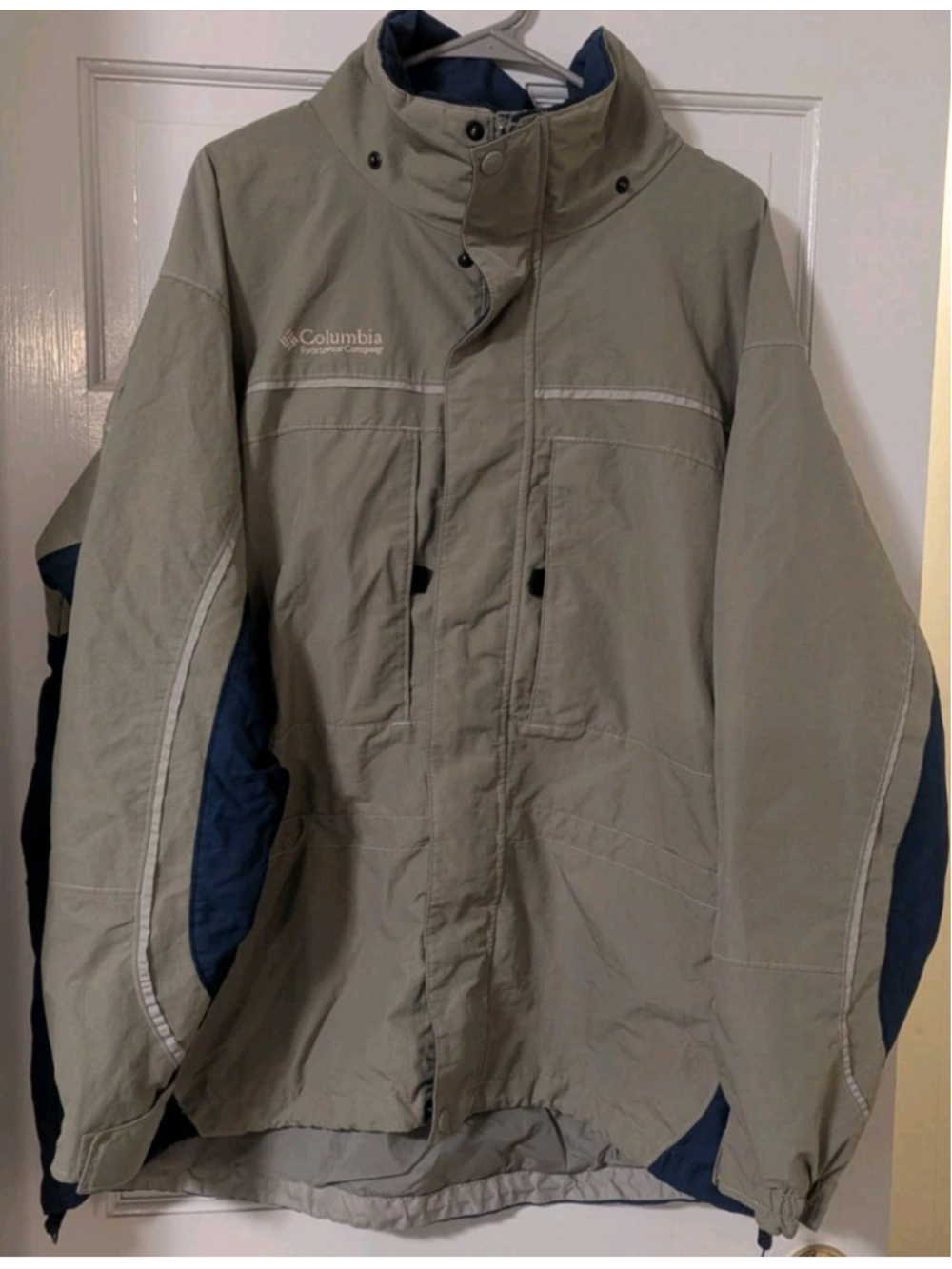 Columbia Interchange Ski Jacket Mens XL Tan Blue 052